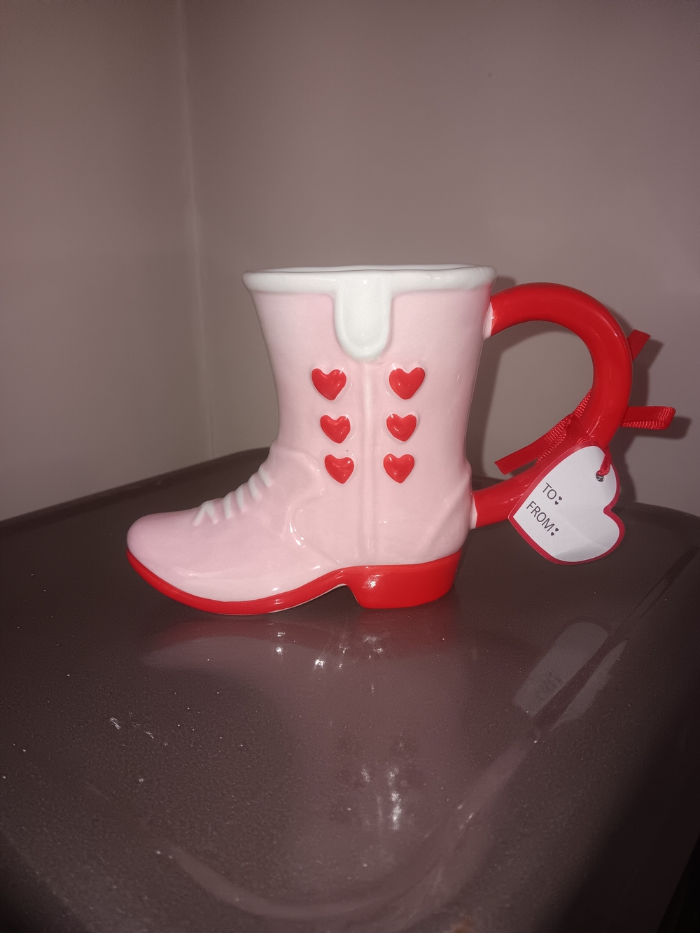 Western Boot-Shaped Mug - Heart Accent 10.6 Fl Oz
